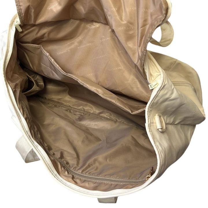 LOVEVOOK Ivory Womens Large Capacity Water Resistant Fabric Travel Weekend Bag