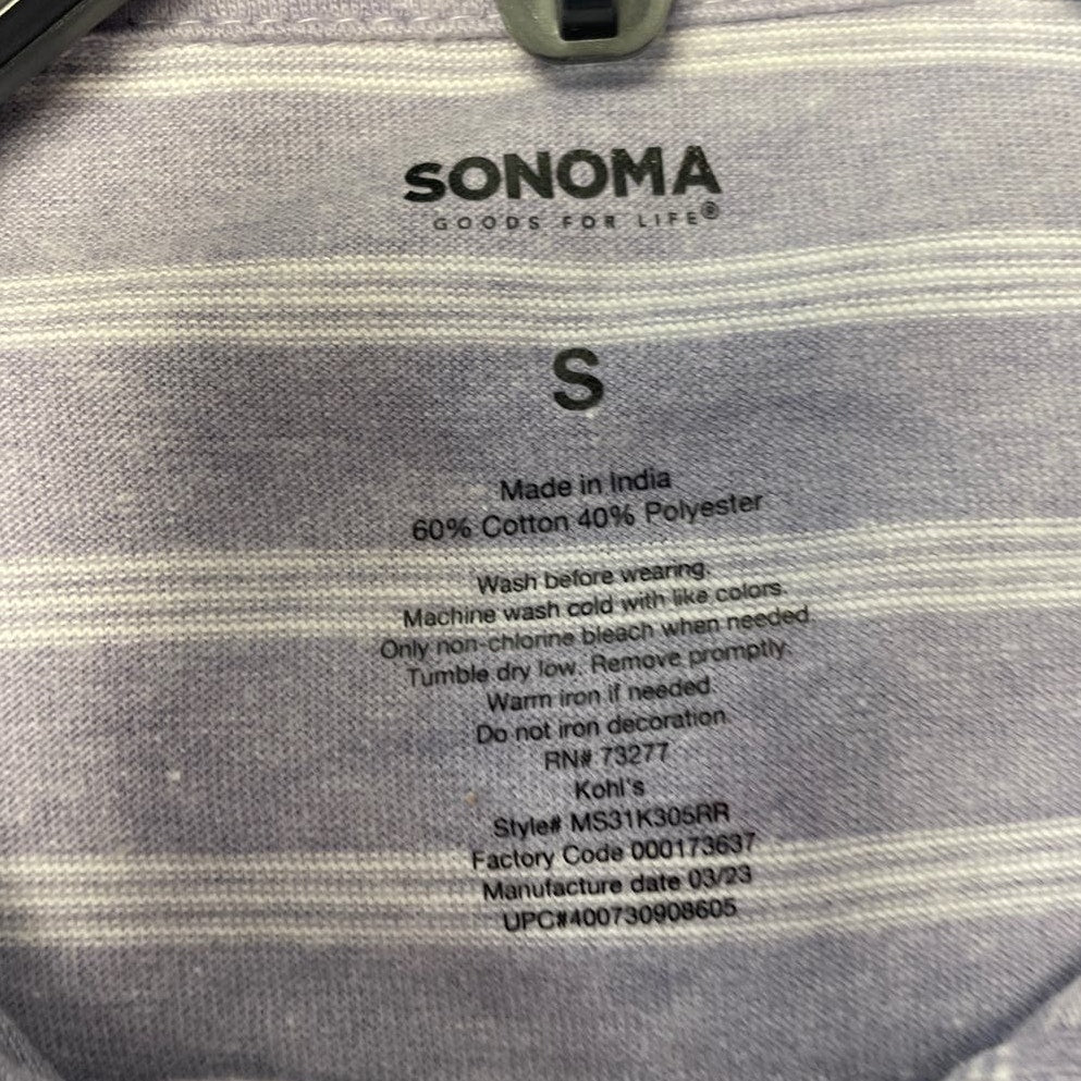 New Sonoma for Life Mens Small Tag Free Lived In Feel Striped Everyday Polo