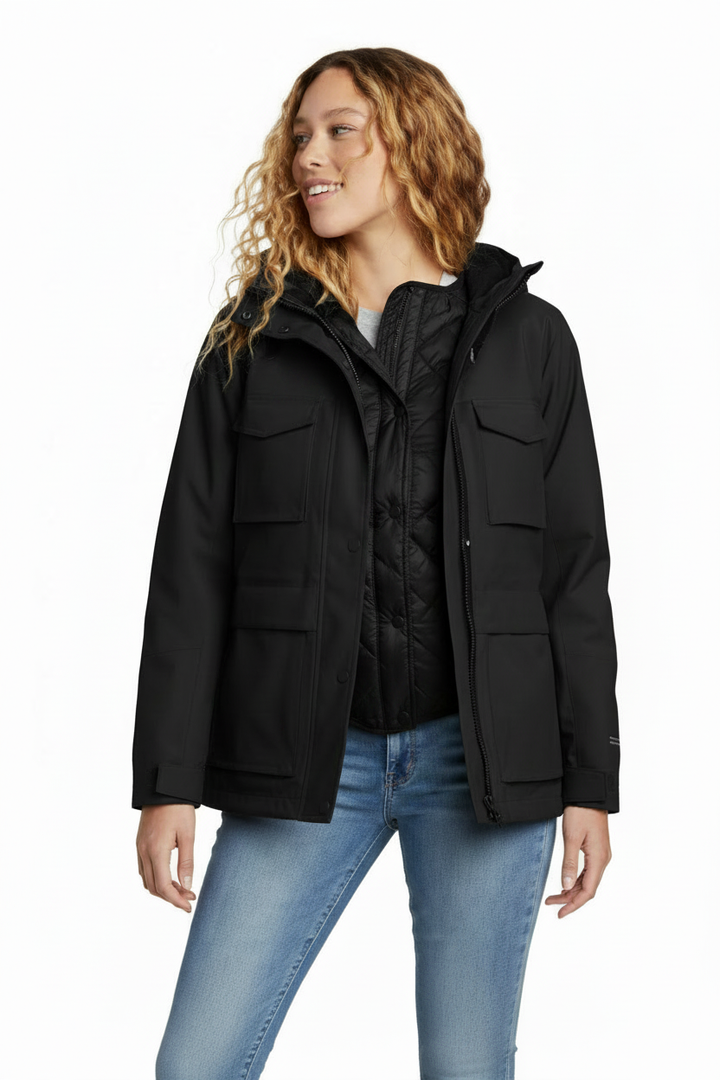 Eddie Bauer Black 3-in-1 Jacket - Full Black