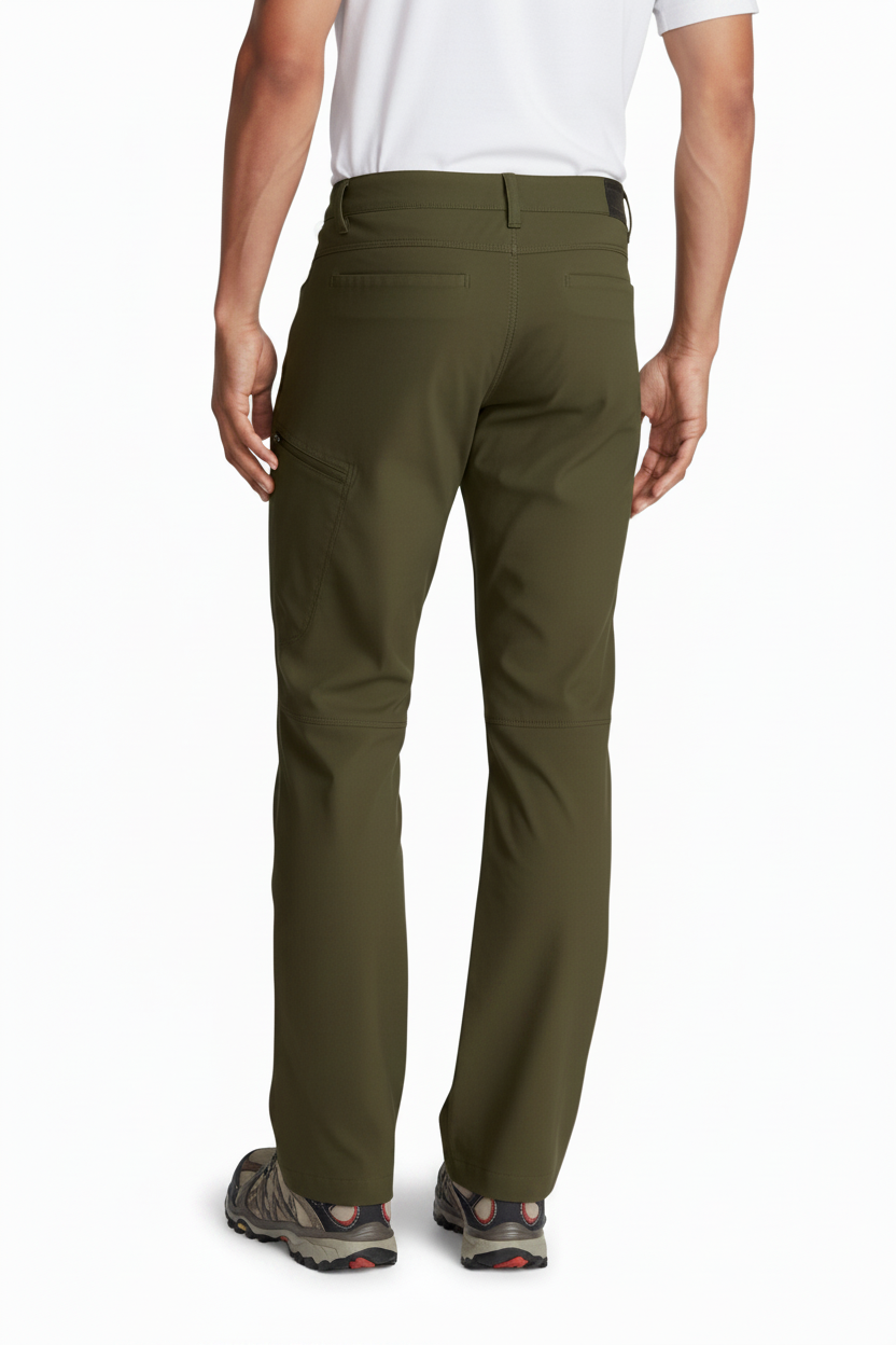 Eddie Bauer Guide Pro Pants Back View - Dark Yellow Army Green