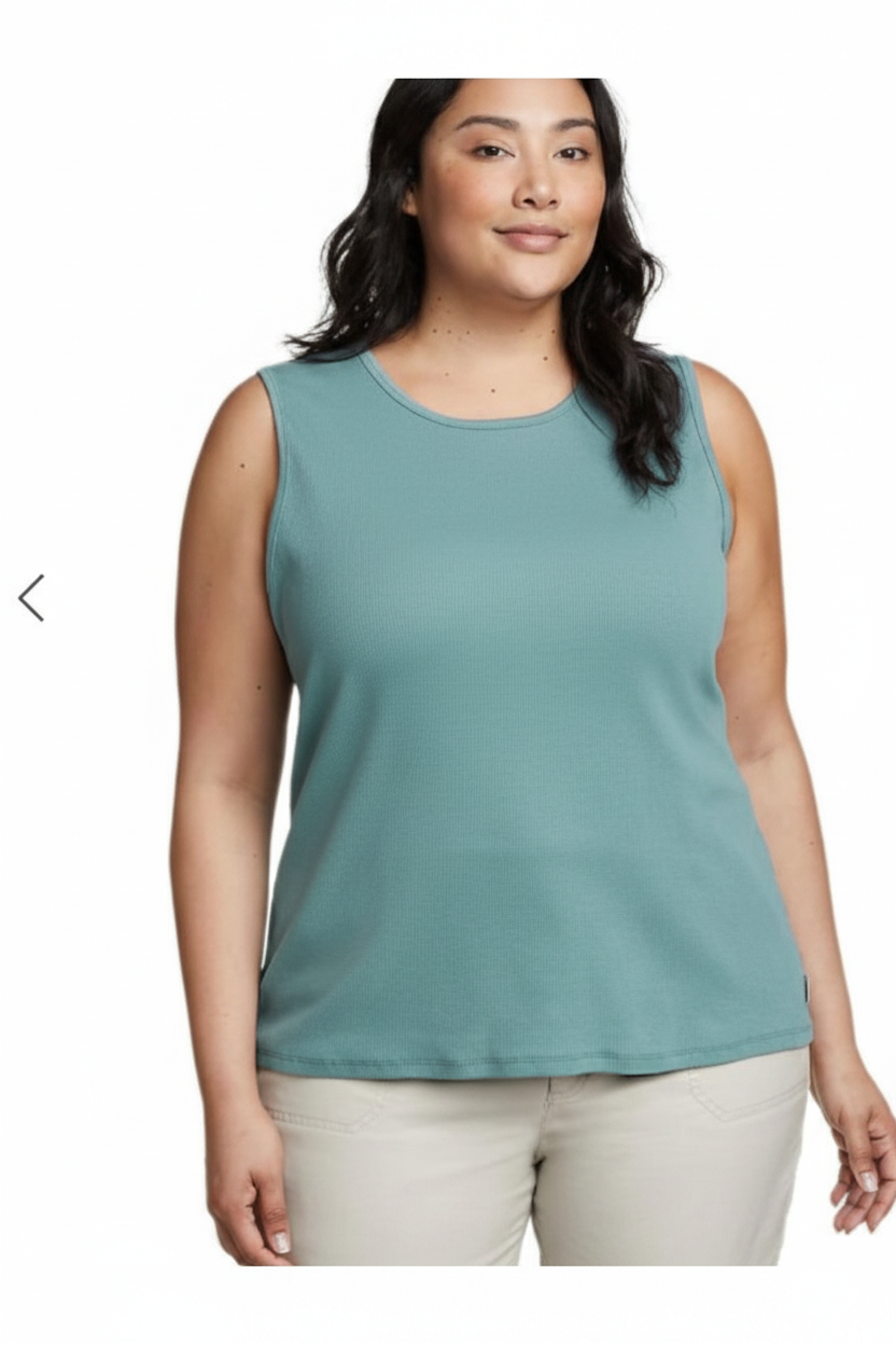 Eddie Bauer Ribbed Tank Top in Dusty Jade Green
