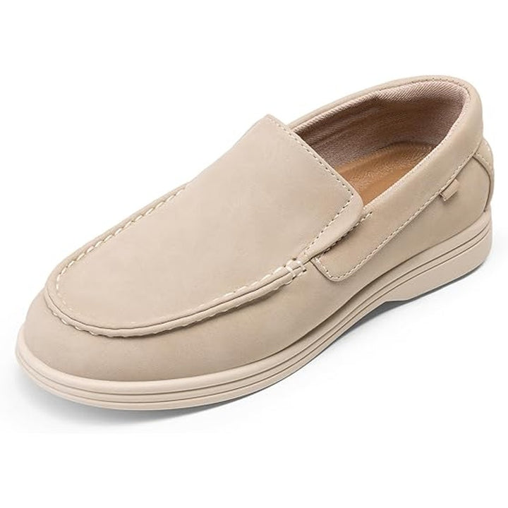 Dream Pairs Big Boys Size 4 Tan Faux Suede Slip On Loafers Casual Flat Shoes