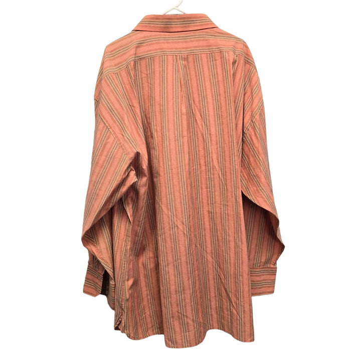 NewGen Mens 4XL PolyCotton Striped Long Sleeve Button Up Shirt w Front Pocket