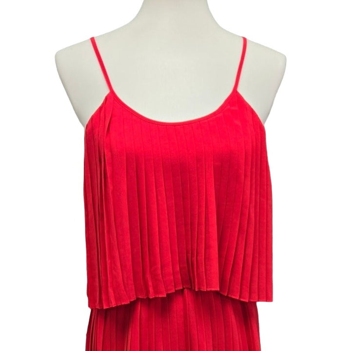 Express Womens Small Spaghetti Strap Pleated Hi Low Flowy Knee Length Dress