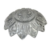 Vintage Cut Glass Bowl Flower Petal Candy Dish w chip Leaves Vines Mug