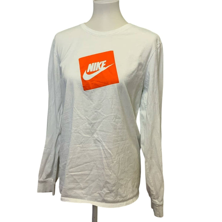 Nike Mens Medium Athletic Cut Long Sleeve Crew Neck Swoosh Logo Basic Tee Shirt