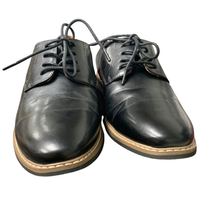 Silent Care Mens Size 8.5 Black Faux Leather Lace Up Classic Oxford Formal Shoes