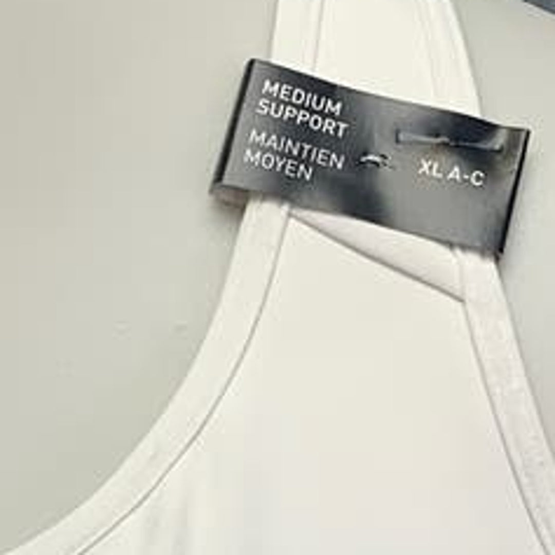 New Adidas XL 48DD White Medium Support Removeable Pads Training Sports Bra