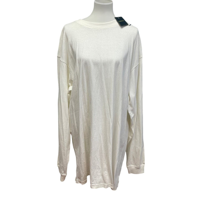 New Harbor Bay Mens 2XLT Long Sleeve 100% Cotton White Crew Neck Tee Shirt
