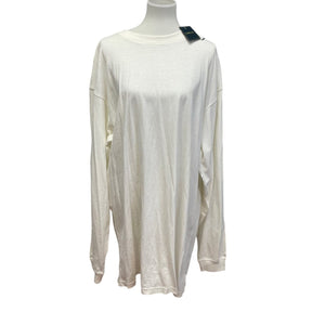 New Harbor Bay Mens 2XLT Long Sleeve 100% Cotton White Crew Neck Tee Shirt