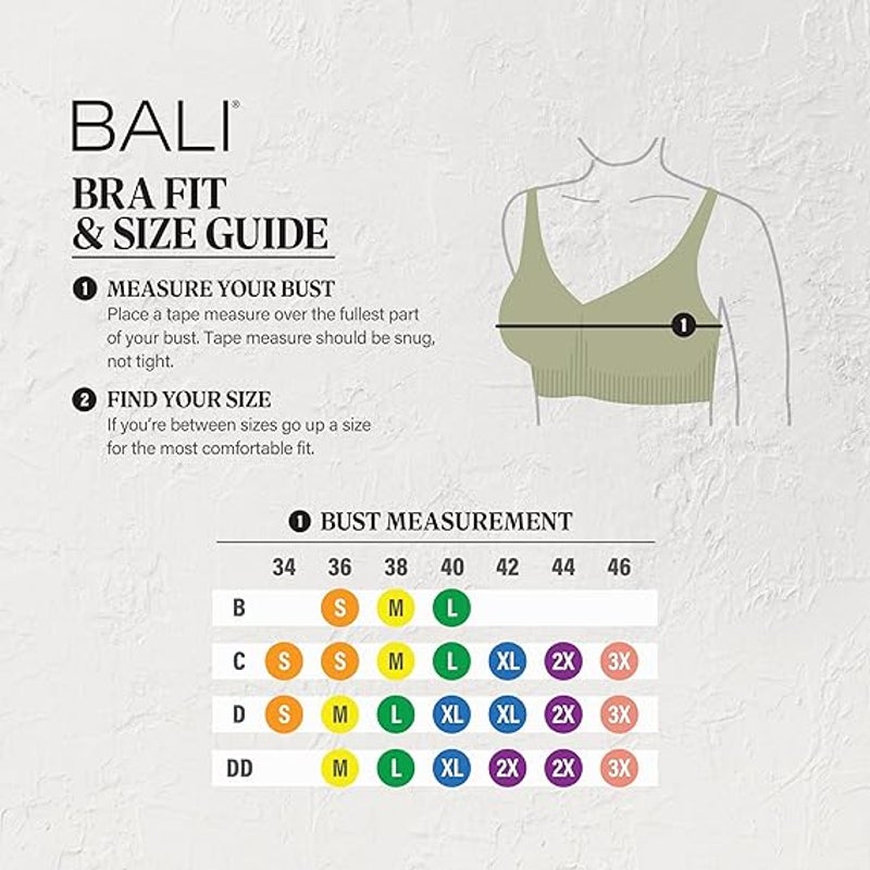 New Bali Womens Medium Black Comfort Revolution Seamless Wireless T-Shirt Bra