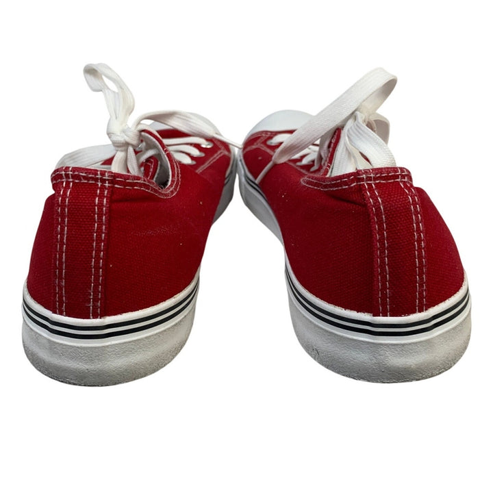 ZGR Mens Size 11 Red White Sneakers Lace Up Round Toe Low Top Canvas Shoes