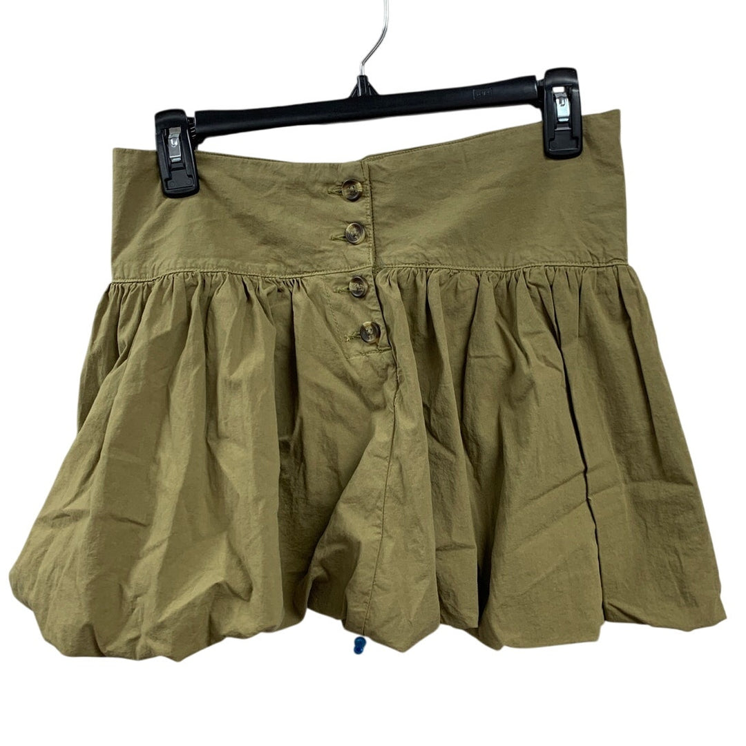 New American Eagle Womens Size 4 Army Olive Green Stretch Cotton Bubble Skort