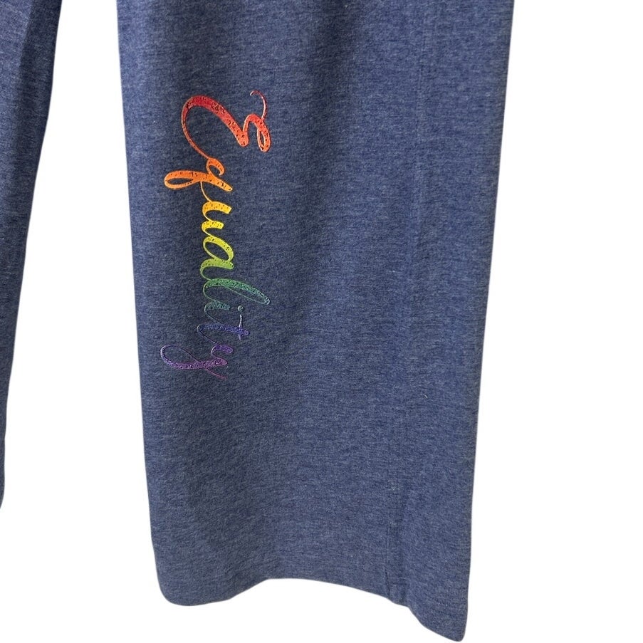 New Hand Printed Womens Medium Rainbow Equality Drawstring Waist Sweatpants