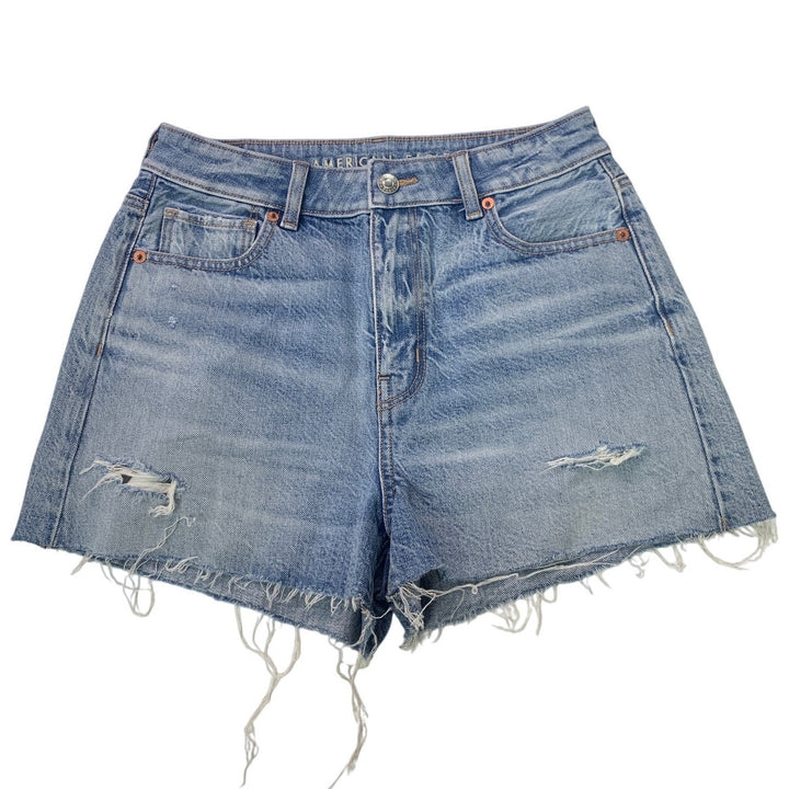 New American Eagle Womens Size 2 Distressed Mom Short Jorts Denim Jean Shorts