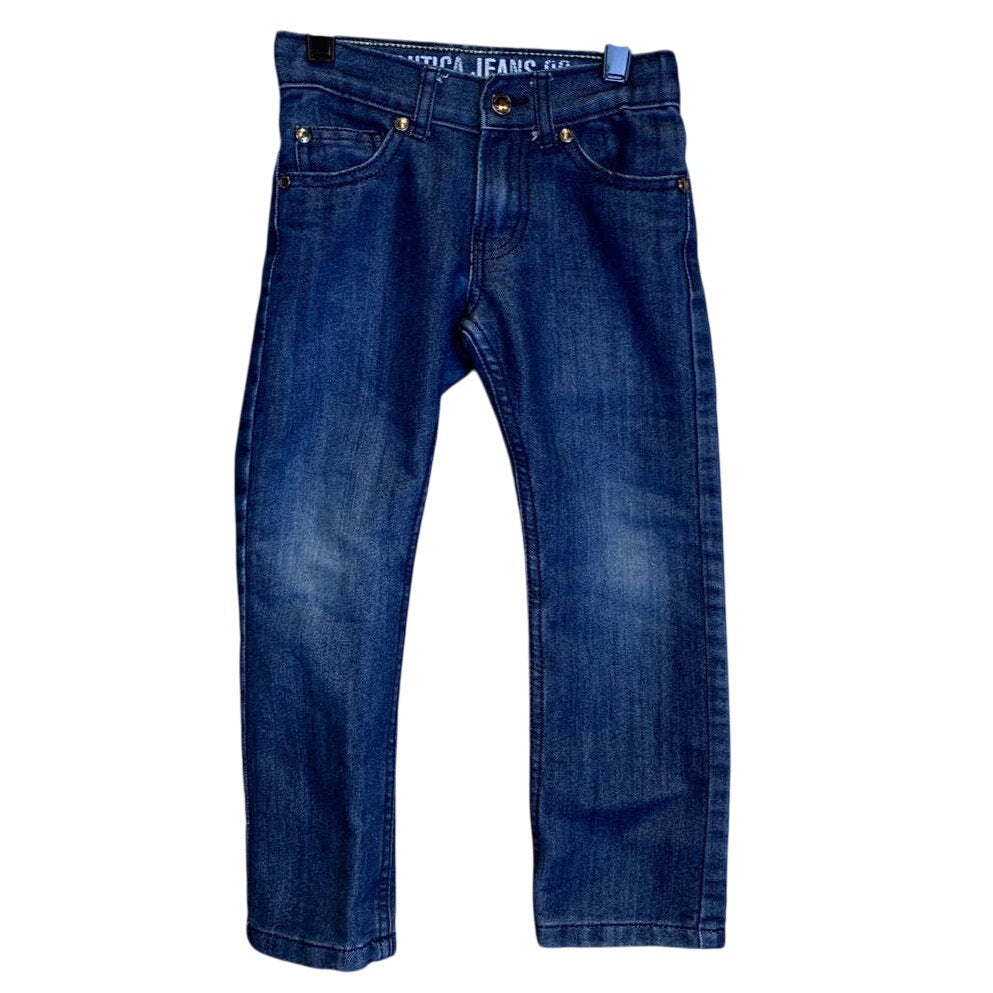 Nautica Jeans Co Child Size 4 Adjustable Waist Skinny Stretch Cotton Denim Jeans