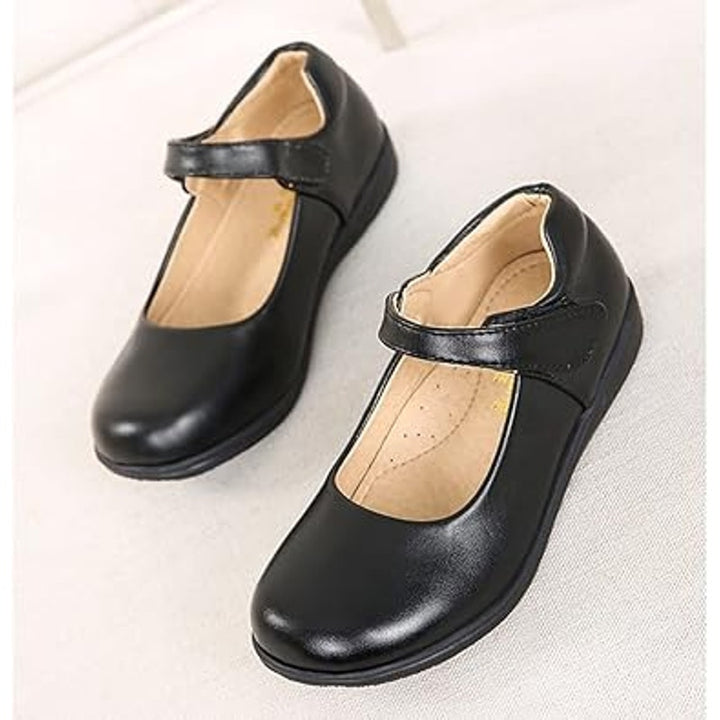 New Amtidy Toddler Girls Size 9.5 Black Mary Jane Latch &amp; Hook Closure Shoes