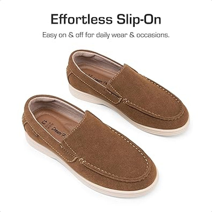 Dream Pairs Little Boys Size 4 Camel Brown Slip On Loafers Comfort Dress Shoes