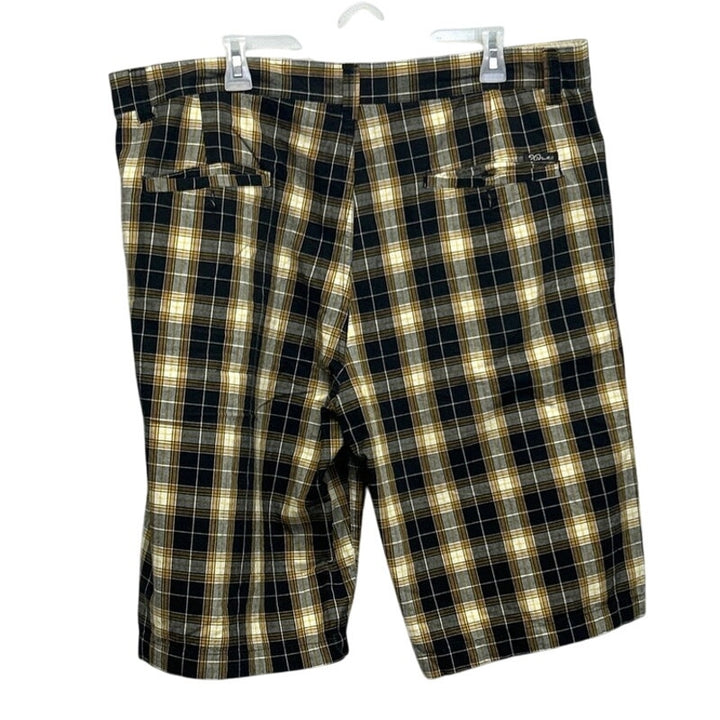 96 North Mens Size 40 100% Cotton Long Plaid Board Golf Shorts w Pockets