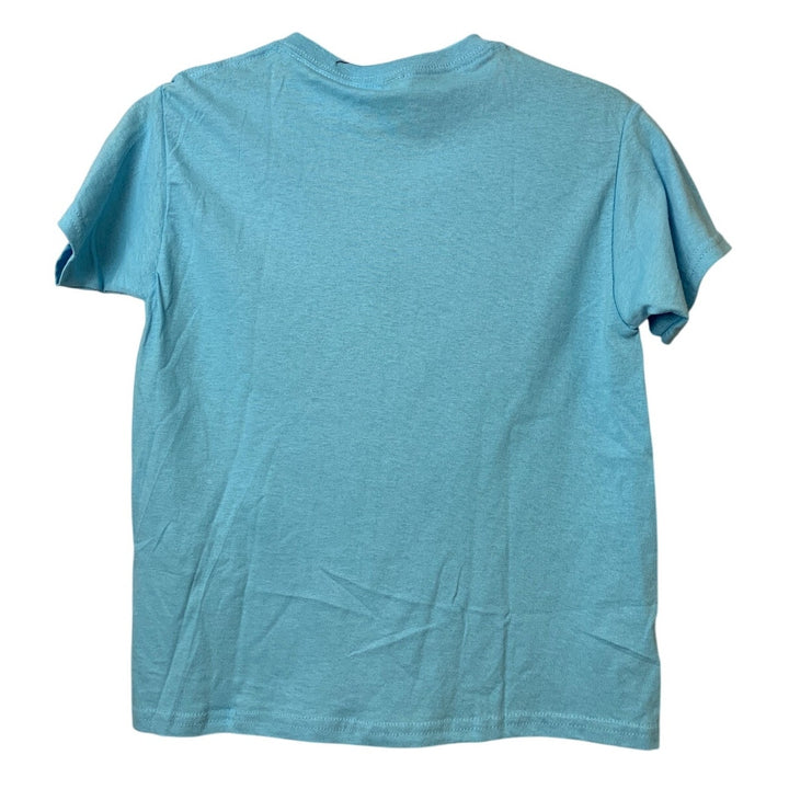 New Upcycled Hand Printed Youth Small Save Planet Earth Short Sleeve Tee Shirt