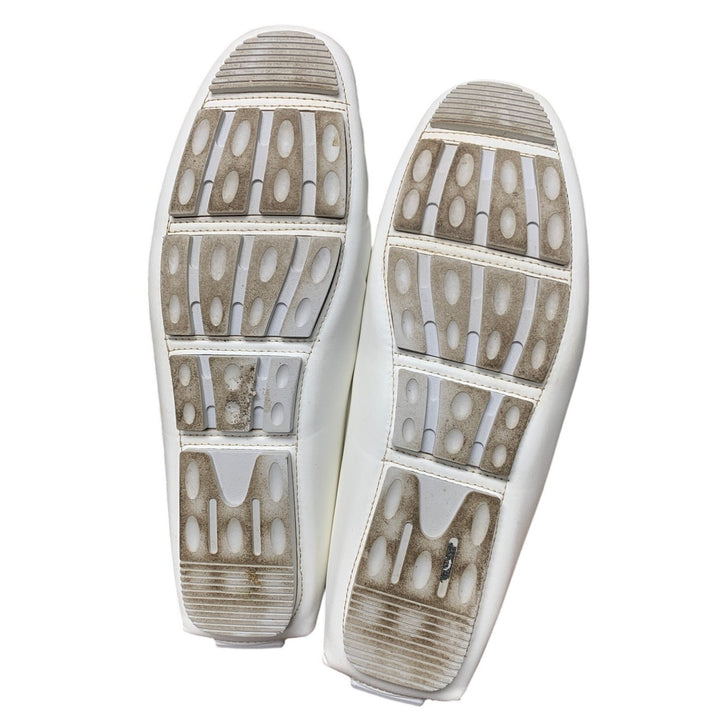 Bruno Marc Mens Size 14 White Faux Leather Driving Loafers Casual Slip On Shoes