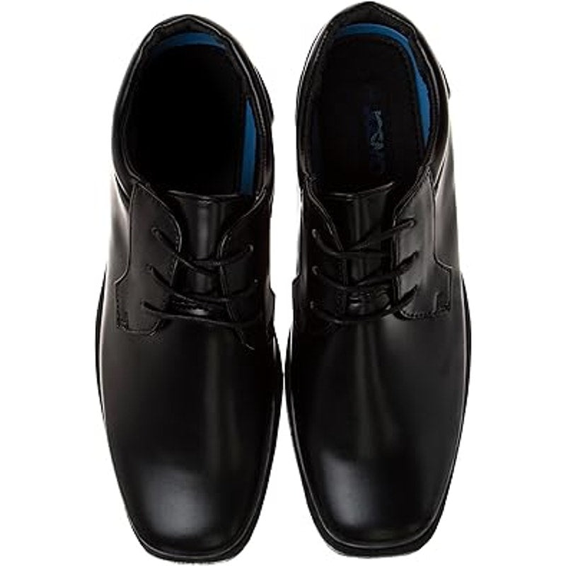 Josmo Big Boys Size 5 Black Faux Leather Lace Up Classic Comfort Oxford Shoes
