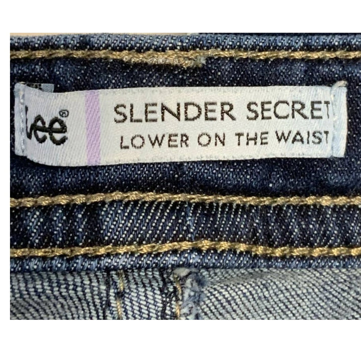 Lee Size 16 Long Slender Secret Lower on the Waist Cotton Blend Denim Blue Jeans