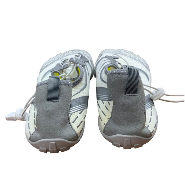 Mens Size 10.5 Silver White Lace Up Quick Dry Barefoot Water Swimming Shoes