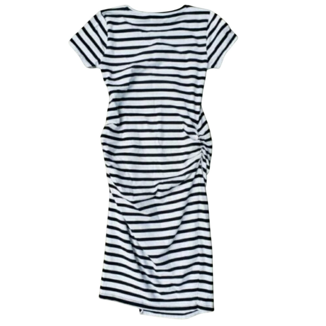 New Old Navy Womens Small Striped Short Sleeve Midi Fitted Maternity Dress