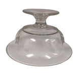 Vintage Etched Floral Footed Heavy Glass Table Centerpiece Serving Bowl w Chip