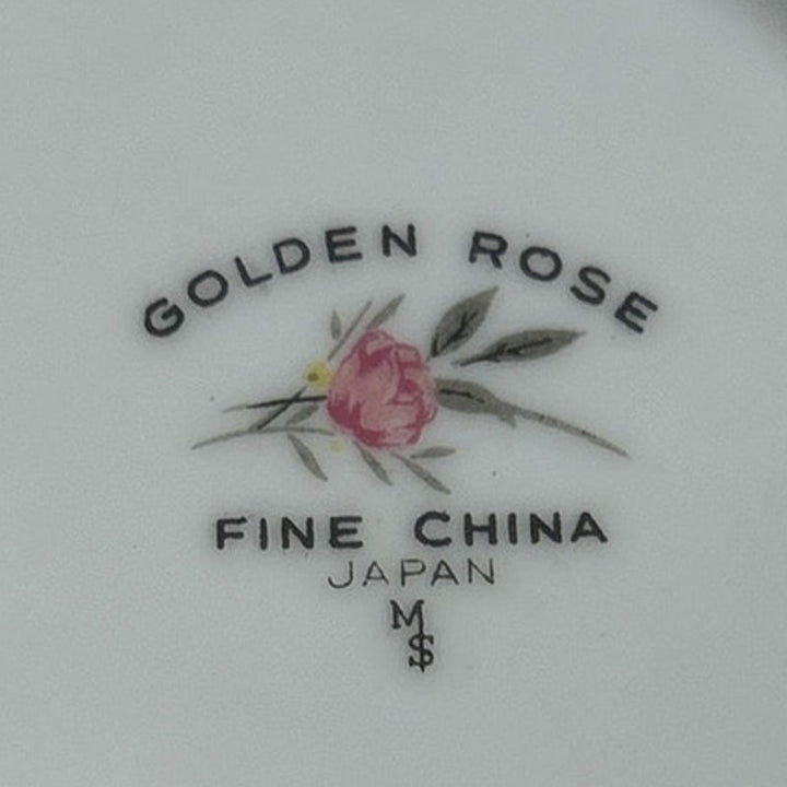 4 Vintage Golden Rose Flower Gold Rim Fine China Japan Small Appetizer Plates
