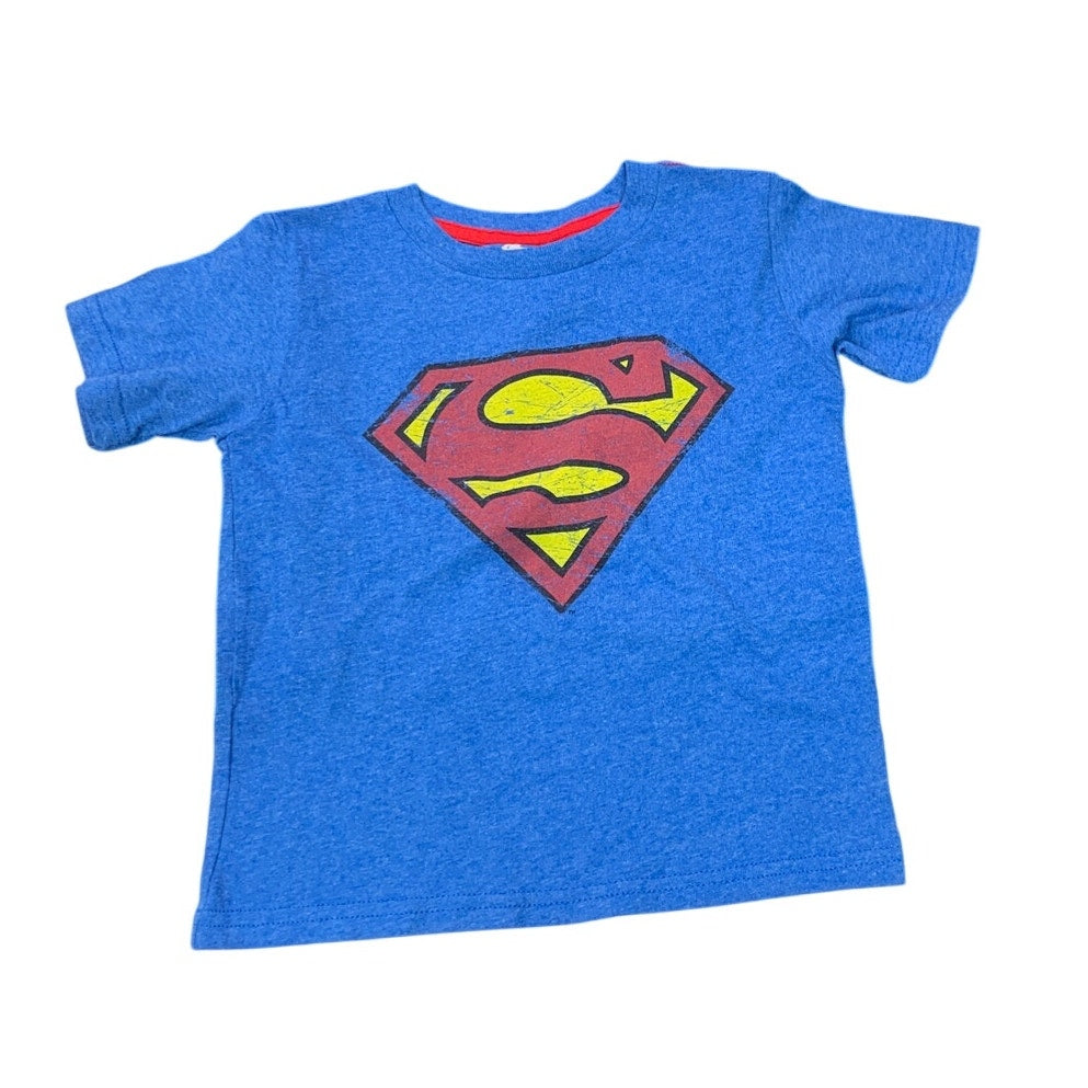 Lot of 2 New All in Motion Boys XS 4T Black Long &amp; Short Sleeve Superman Shirts