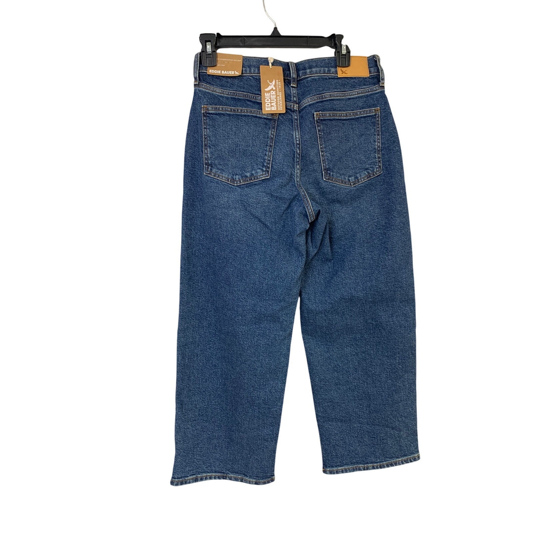 New Eddie Bauer Women Indigo Blue Authentic Voyager Everyday Crop HighRise Jeans