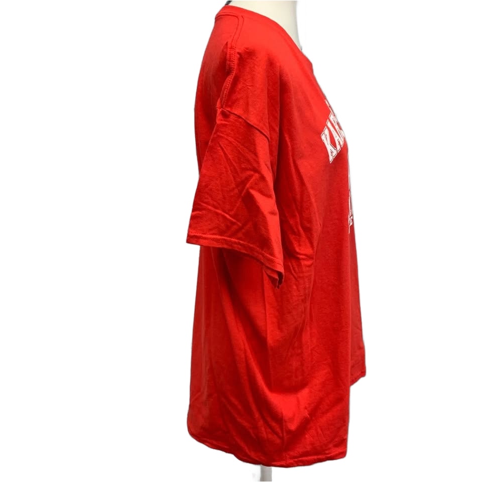Hand Printed XL Swift Karma 87 Guy on Kansas City Chiefs Football Tee Shirt