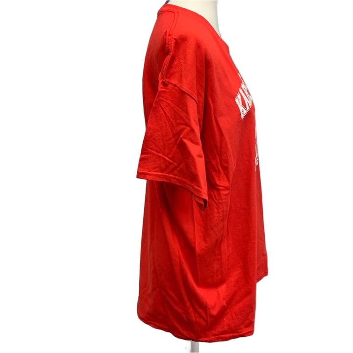 Hand Printed XL Swift Karma 87 Guy on Kansas City Chiefs Football Tee Shirt