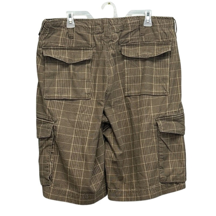 Urban Pipeline Mens Size 36 100% Cotton Long Plaid Board Golf Shorts w Pockets
