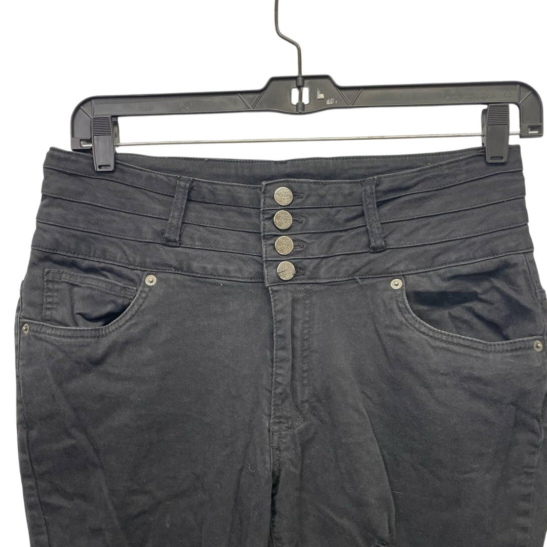 Hybrid &amp; Company Womens Size 16 Black Factory Distressed Cotton Blend Jeans