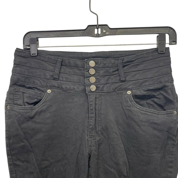 Hybrid &amp; Company Womens Size 16 Black Factory Distressed Cotton Blend Jeans