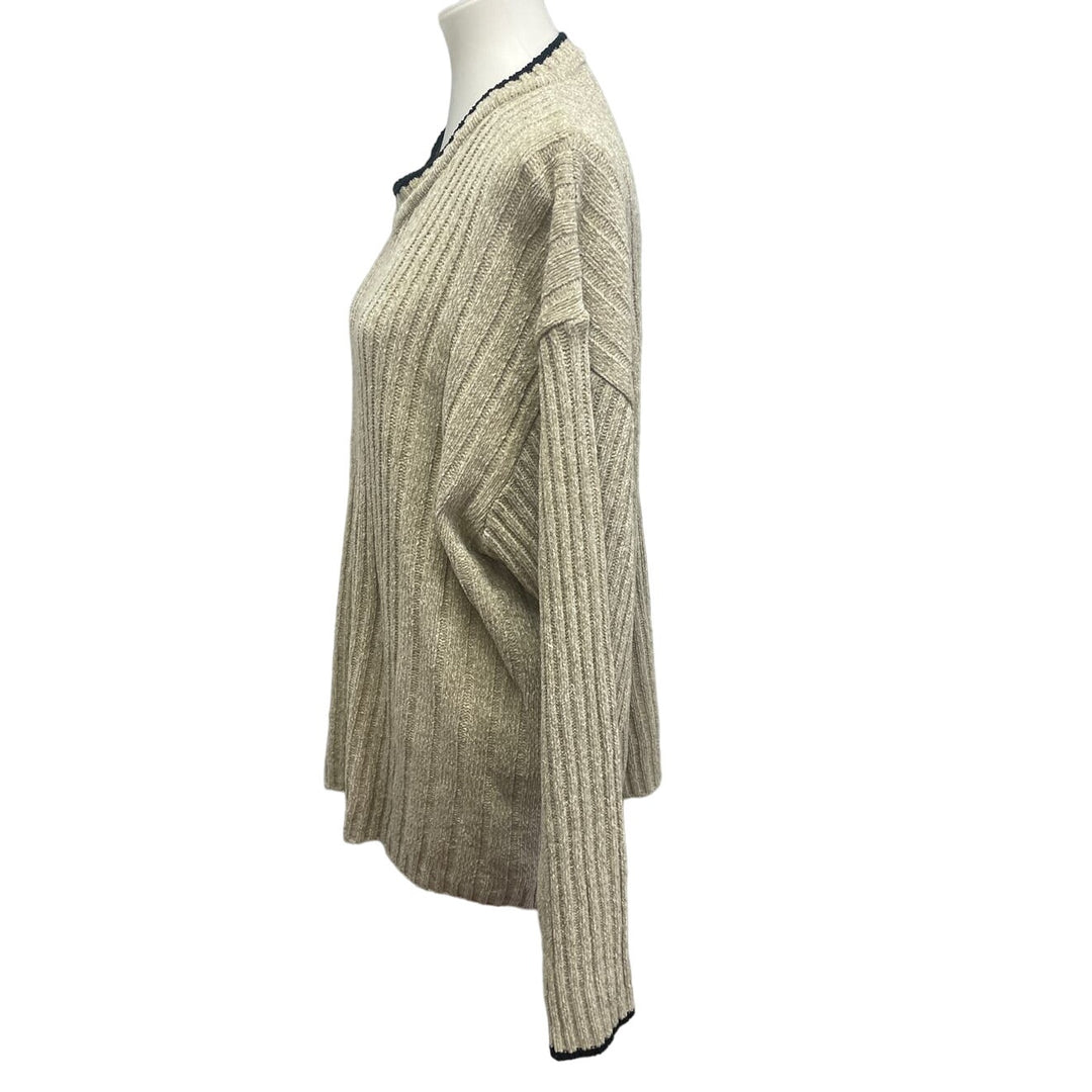 Untied Mens 3XL Long Sleeve Super Soft Acrylic V-Neck Solid Tan Pullover Sweater