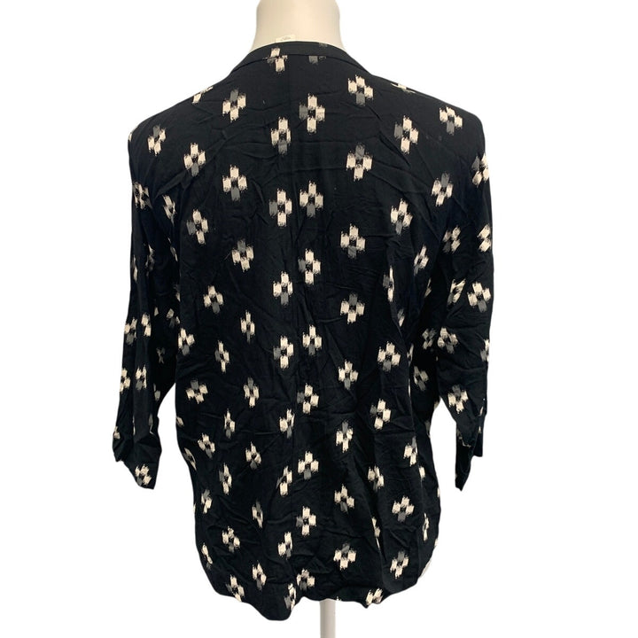 Old Navy Womens Small Long Sleeve Polka Dot Lightweight 100% Rayon Blouse Shirt