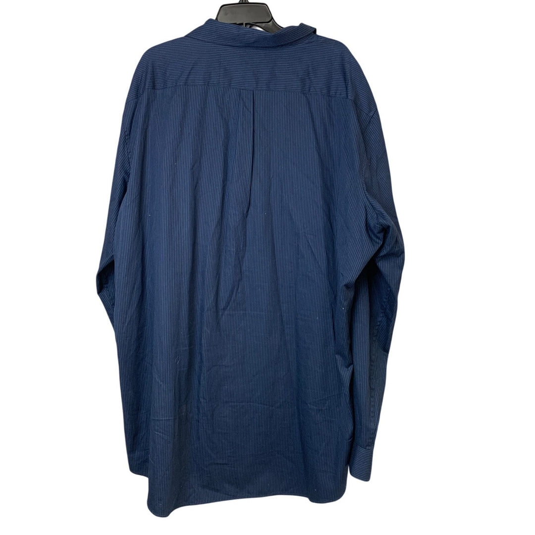 Apt 9 Mens 3XLT 3XL Tall Blue Striped Long Sleeve Button Up Collared Shirt