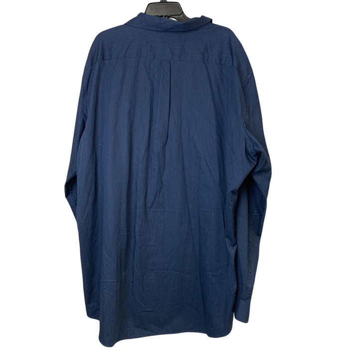 Apt 9 Mens 3XLT 3XL Tall Blue Striped Long Sleeve Button Up Collared Shirt