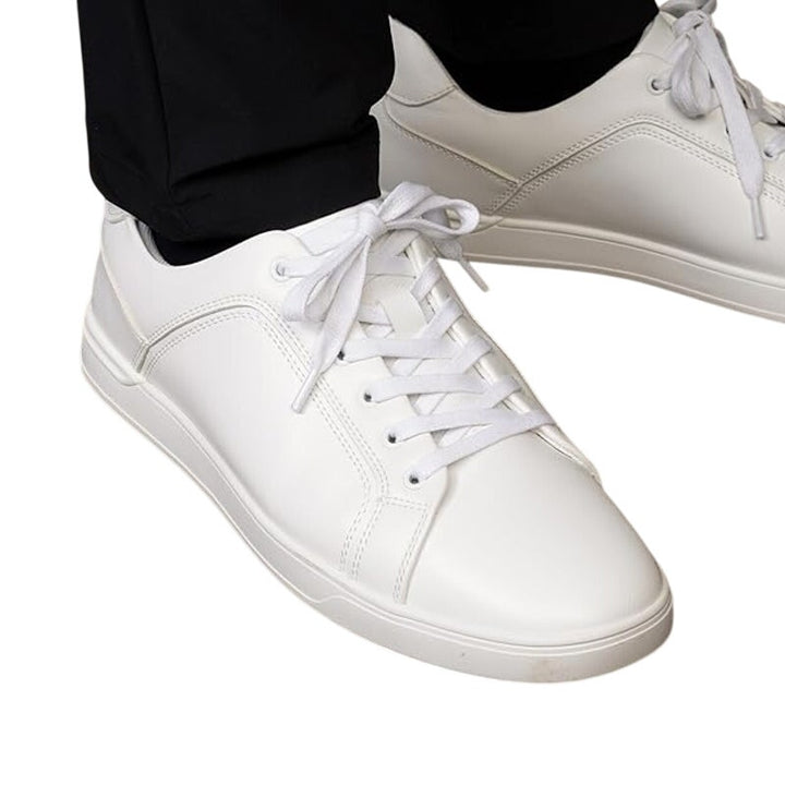 Bruno Marc Mens Size 12 White Faux Leather Lace Up Casual Dress Sneaker Shoes