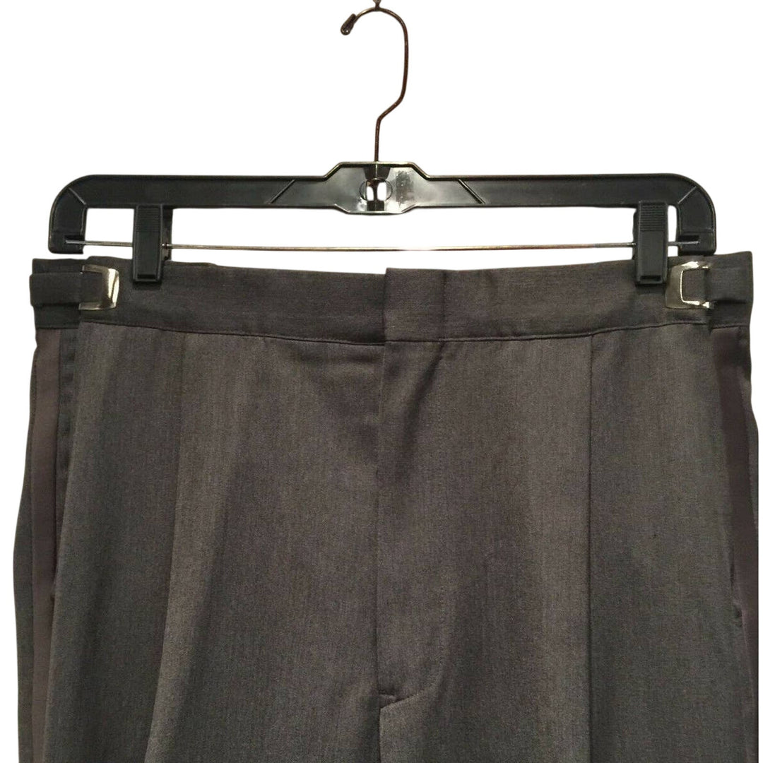 Size 33/34/35 Adjustable Waistband Gray Wool Blend 32" inseam Men&