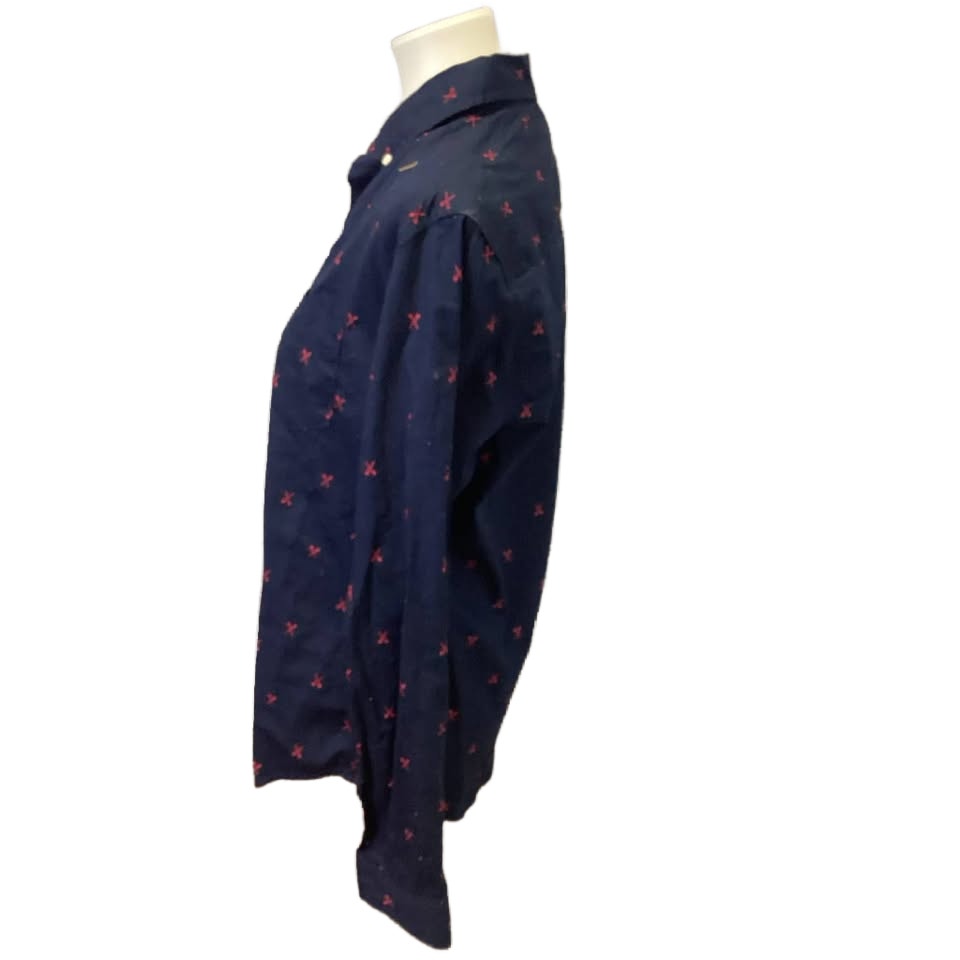 New Prince &amp; Fox Mens Small Long Sleeve Cotton Boat Paddle Button Down Shirt