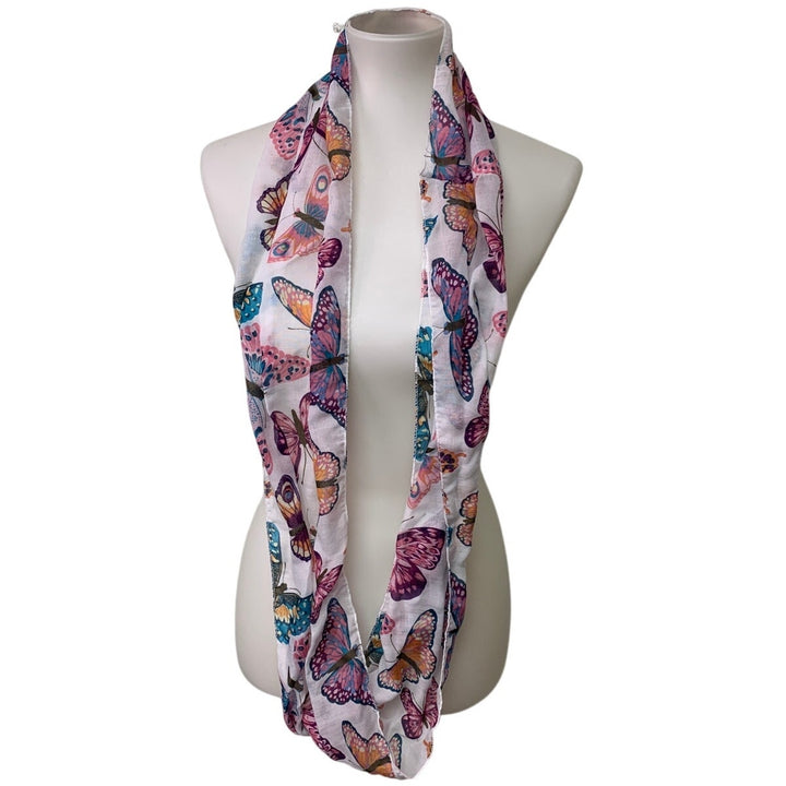 Musical Note Treble Clef Colorful Butterflies Womens Fashion Polyester Scarf