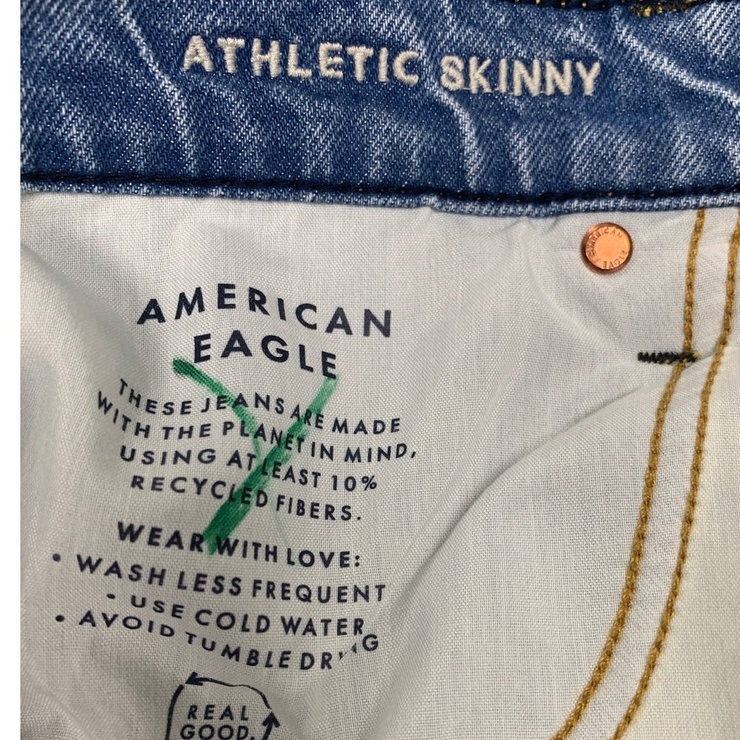 New American Eagle Womens 32X32 Cotton Blend Athletic Skinny Denim Blue Jeans