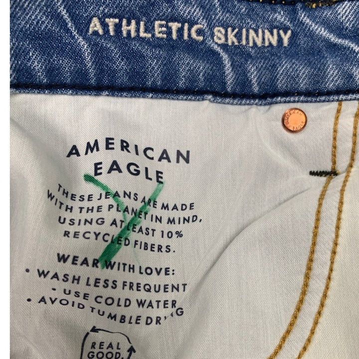 New American Eagle Womens 32X32 Cotton Blend Athletic Skinny Denim Blue Jeans