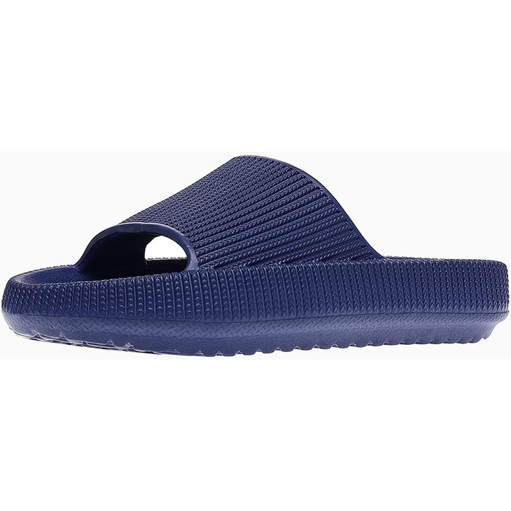 New Rosyclo Toddler Kids Size 6 Navy Blue Slide On Flip Flop Wide Band Sandals