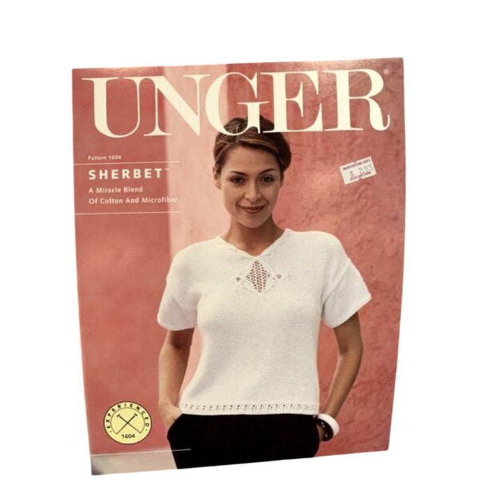 New Unger 1604 Sherbet Lace Medallion Pullover Sweater Knitting Pattern